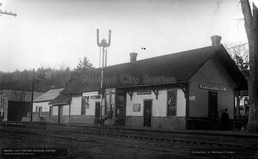 Postcard: Railroad Station, Bryants Pond, Maine